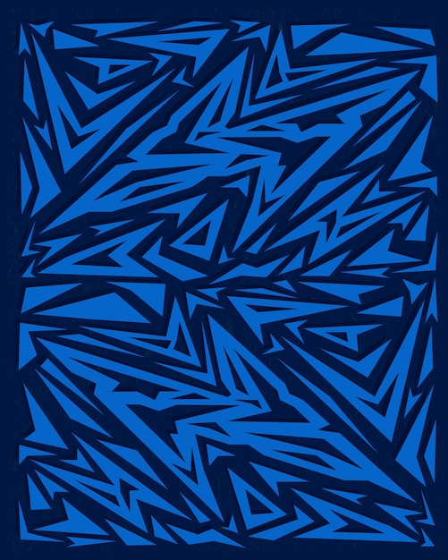 Patrón de fondo de graffiti geométrico abstracto en color azul y negro Vector de arte pop