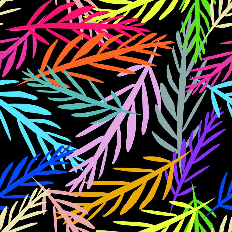 Vector patrón de fondo de hoja de hermoso color tropical transparente