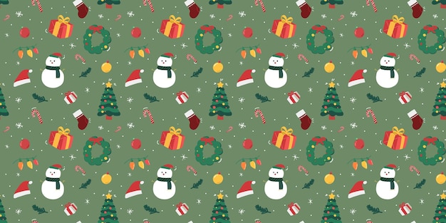 Patrón de fondo de ilustraciones de Navidad