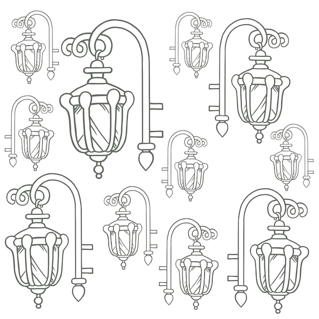 El patrón de fondo de la lámpara de pared vintage