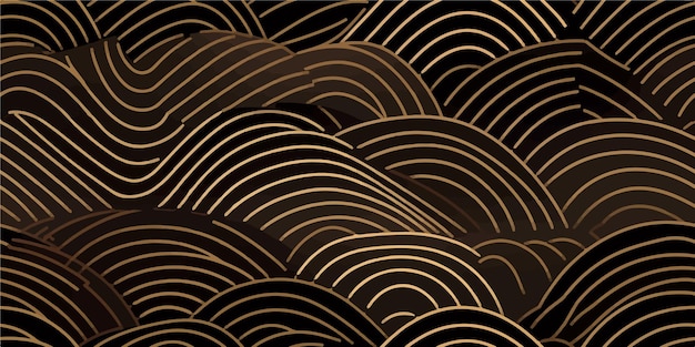 Patrón de fondo línea geométrica sin costuras abstracto oro negro lujo vector de color Navidad