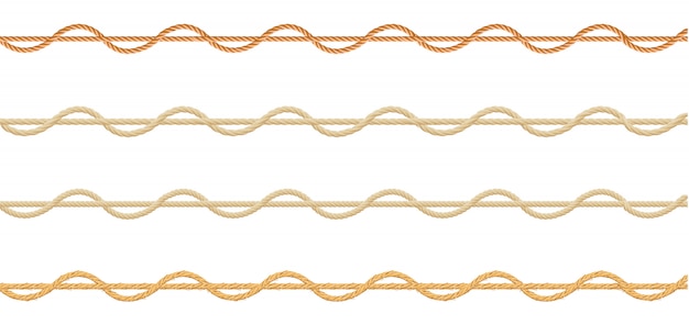 Vector patrón de fondo con nudos de cuerda marina en diferentes direcciones.