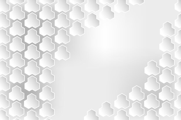 Patrón de fondo de panal geométrico abstracto blanco de hexágonos copia espacio