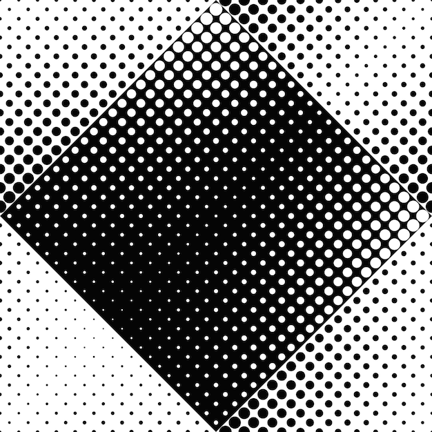 Patrón de fondo de puntos gráfico vectorial abstracto en blanco y negro
