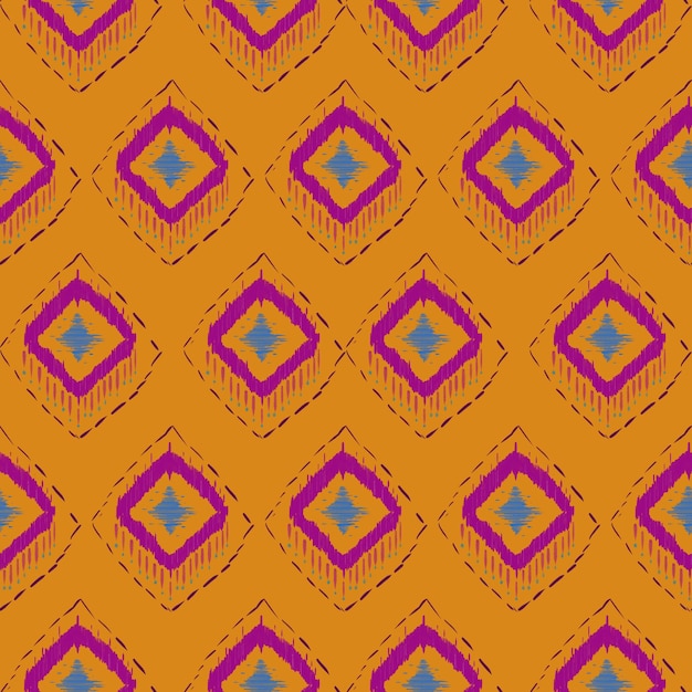 Patrón y fondo de tela étnica india ikat geomatric sin costura Moda de ilustración de arte