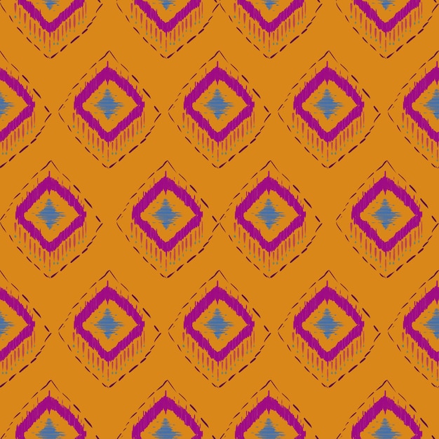 Patrón y fondo de tela étnica india ikat geomatric sin costura Moda de ilustración de arte