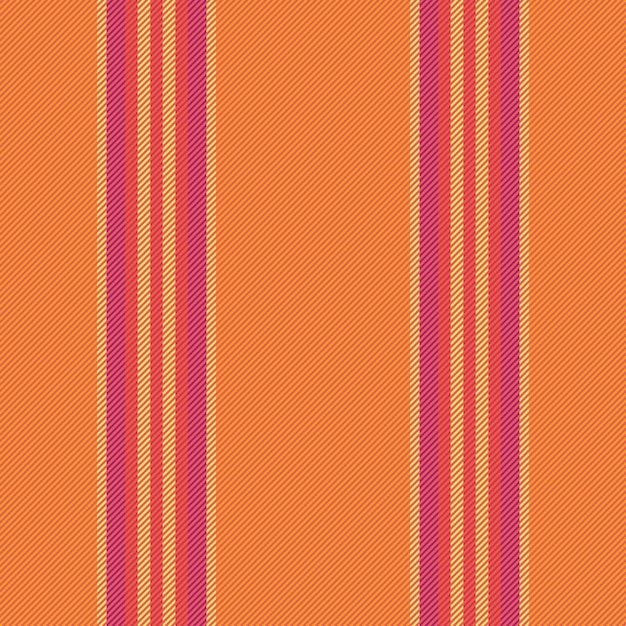 Patrón de fondo de tela de líneas de textura a rayas con un vector vertical textil sin costuras en colores rojo y ámbar