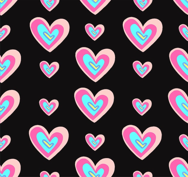 Patrón de fondo transparente con adorno de ilustración de corazones