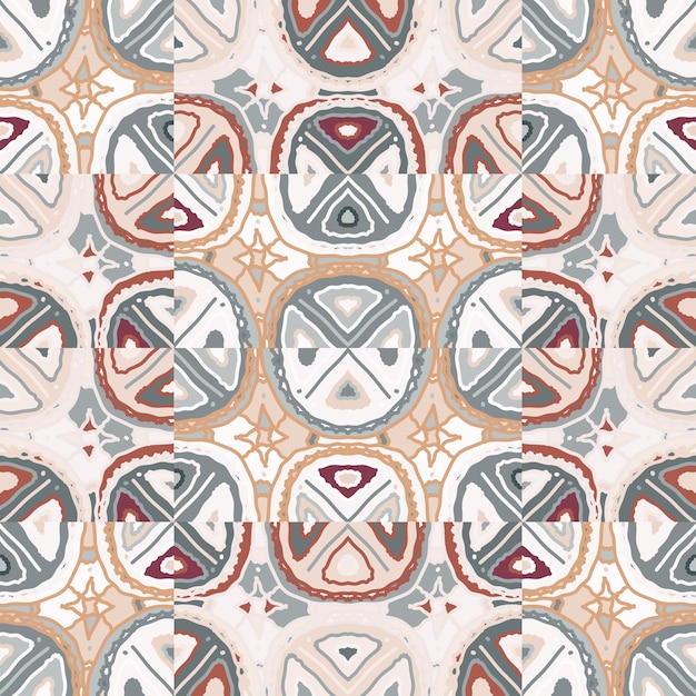 Patrón de fondo transparente de garabato abstracto de mosaico de garabato creativo