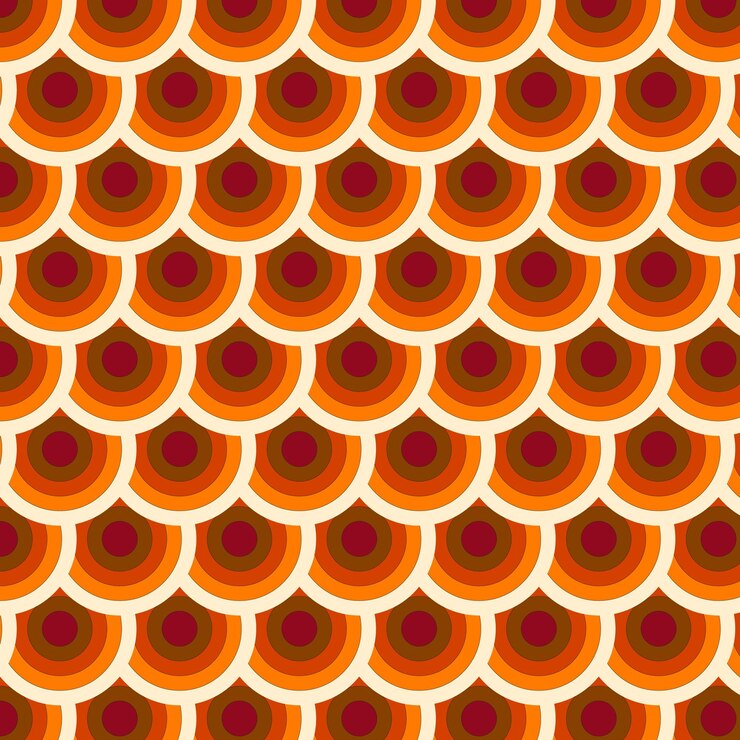 Patrón de fondo transparente de medio círculo, círculos entrelazados de colores otoñales vector eps10.