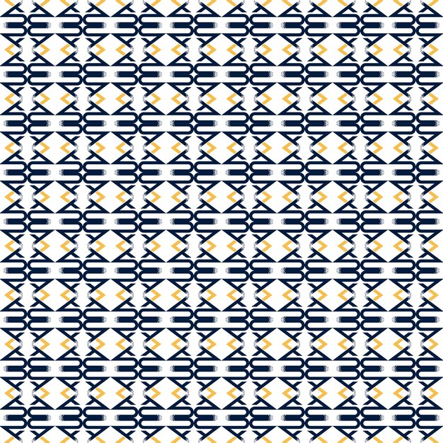 Patrón de fondo tribal diseño sin costuras azul oscuro y amarillo vector de estilo geométrico