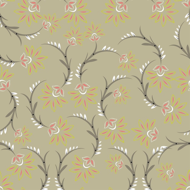 patrón de fondo vector flor textura diseño vintage ilustración floral retro sin costuras