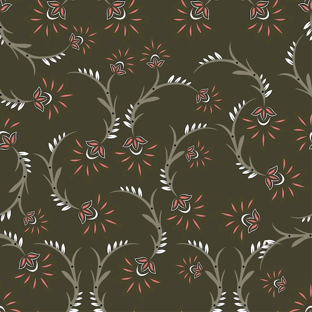 patrón de fondo vector flor textura diseño vintage ilustración floral retro sin costuras