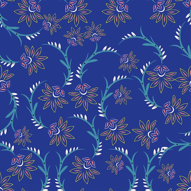 patrón de fondo vector flor textura diseño vintage ilustración floral retro sin costuras