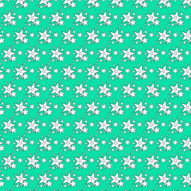 Un patrón de fondo verde con estrellas blancas