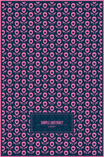 patrón de forma abstracta simple con ornamento rosado brillante y fondo oscuro