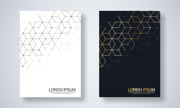 Patrón de forma hexagonal para un folleto de negocios o portada de un libro diseño de página de folleto y cartel
