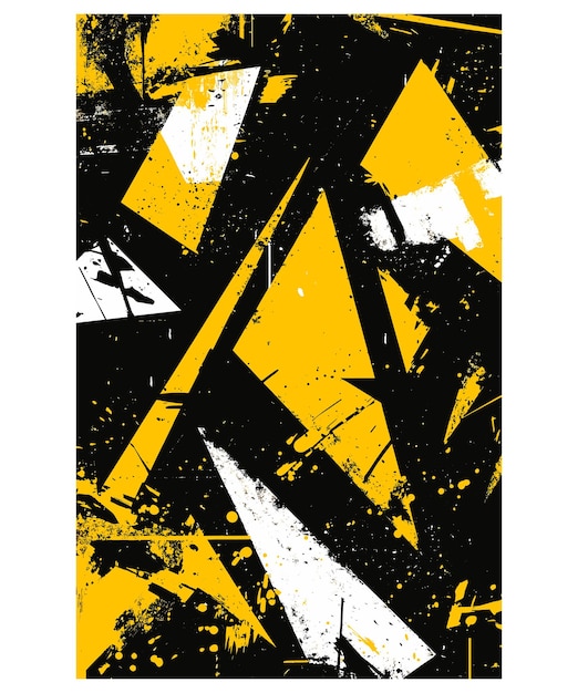 Patrón de formas geométricas abstractas en negro y amarillo
