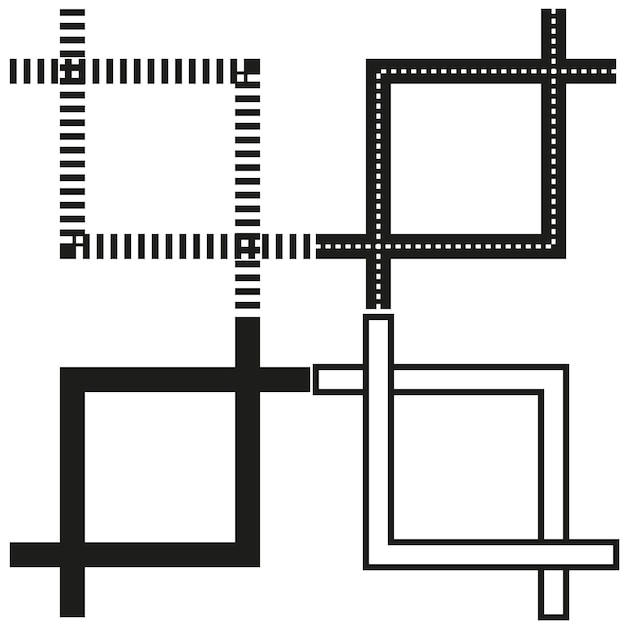 Patrón de formas geométricas Diseño abstracto moderno Diseño en blanco y negro Composición vectorial