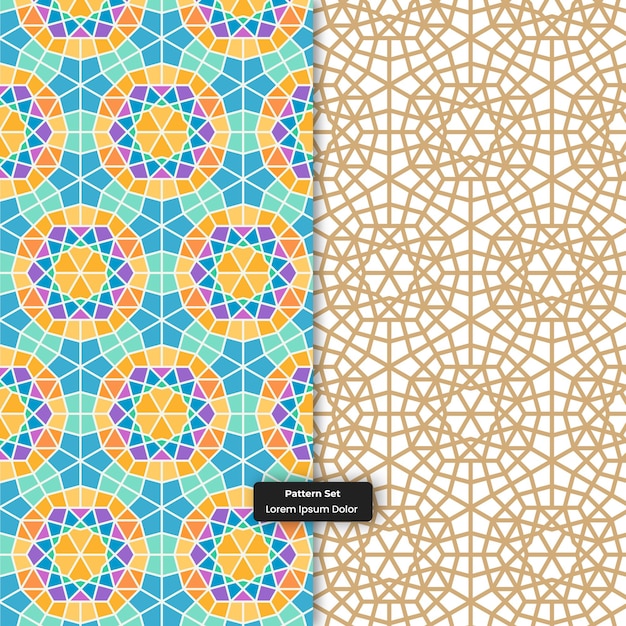 Patrón de formas geométricas islámicas fondo multicolor vector gratuito