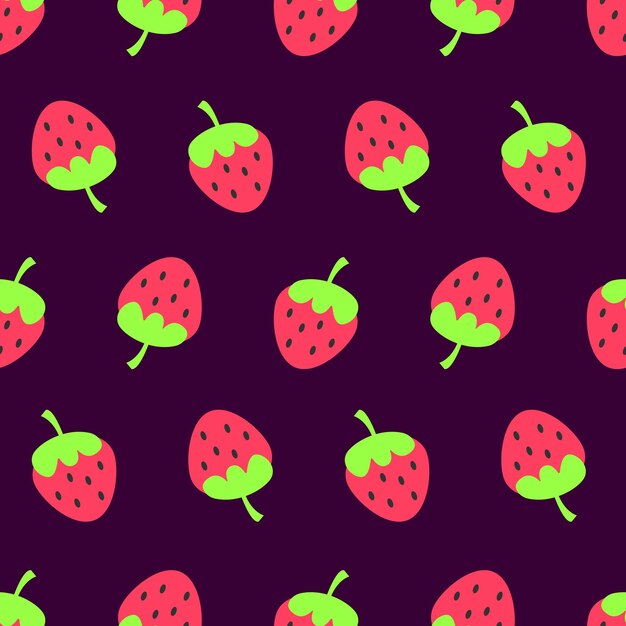 El patrón de las fresas sin costuras.
