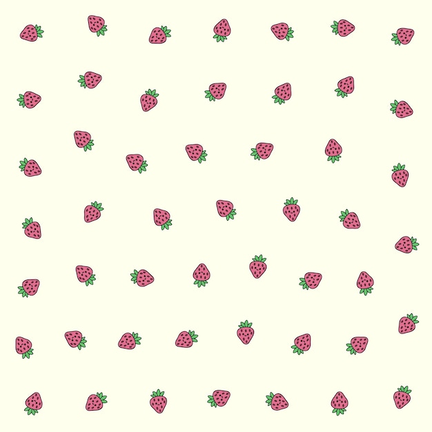 un patrón de fresas en un fondo blanco