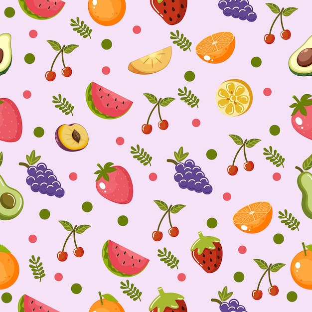 Patrón de fruta sin costuras
