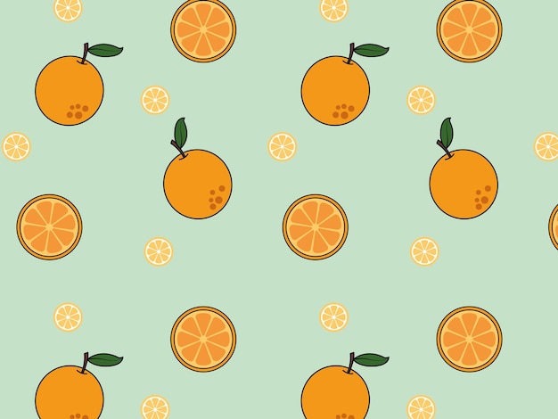 patrón de fruta naranja