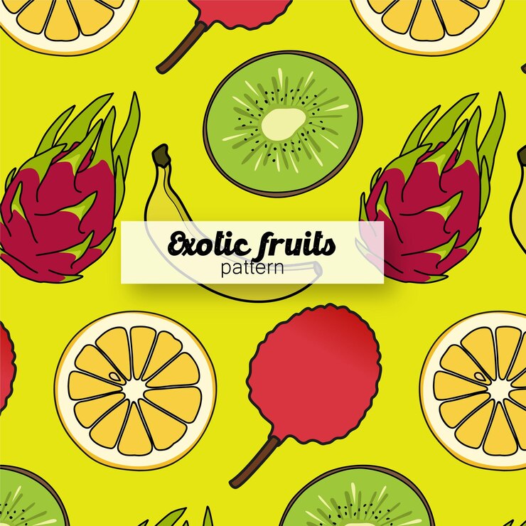 Patrón de frutas exóticas