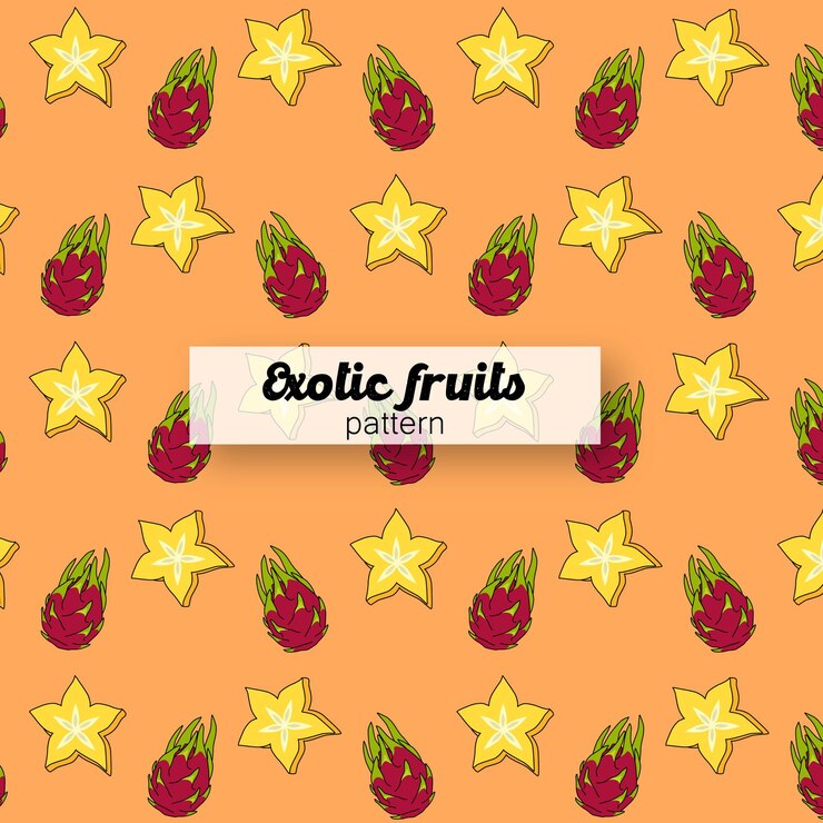 Patrón de frutas exóticas