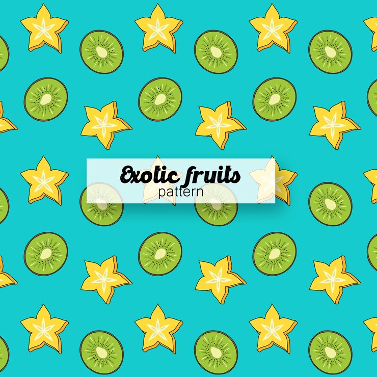 Patrón de frutas exóticas