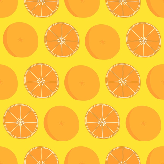 Patrón de frutas sin fisuras para el fondo Naranjas dibujadas a mano sobre un fondo claro Ilustración vectorial