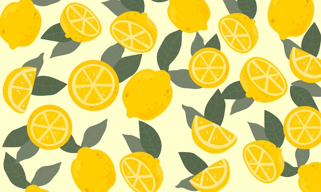 Patrón de frutas con limones