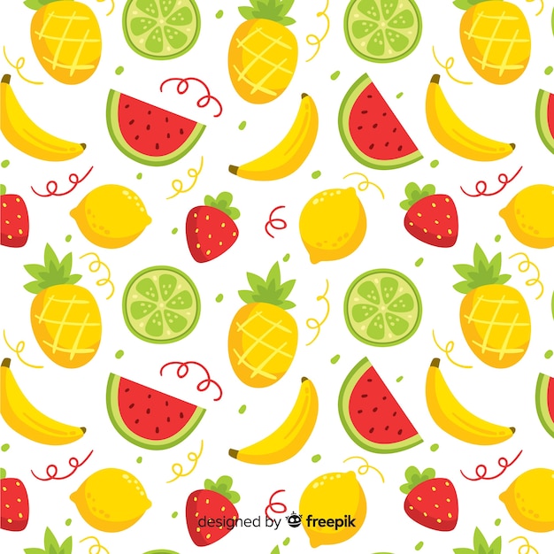 Patrón de frutas tropicales