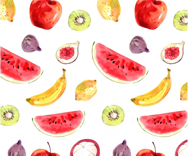 Vector patrón de frutas de verano