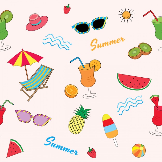 Patrón de frutas de verano