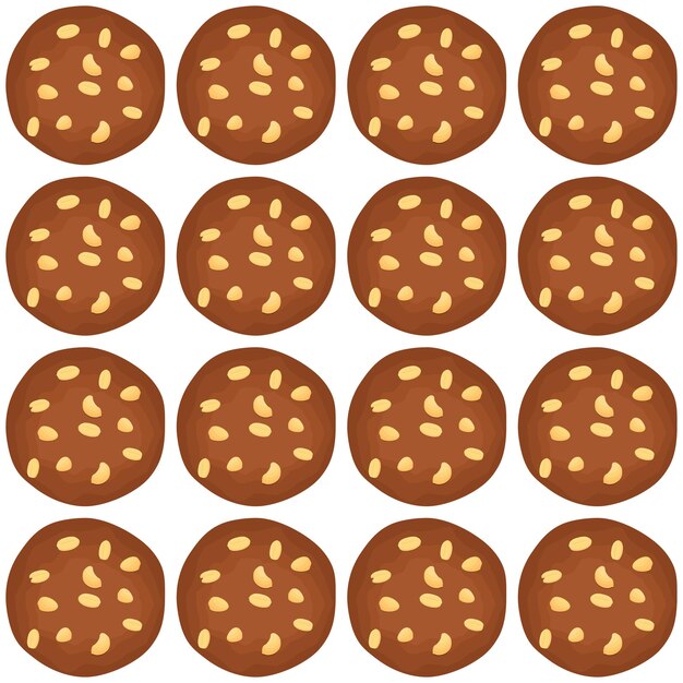 Vector patrón de galleta casera de diferente sabor en galleta de repostería