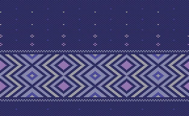 Patrón de ganchillo Vector punto de cruz fondo geométrico Punto étnico abstracto estilo Navajo