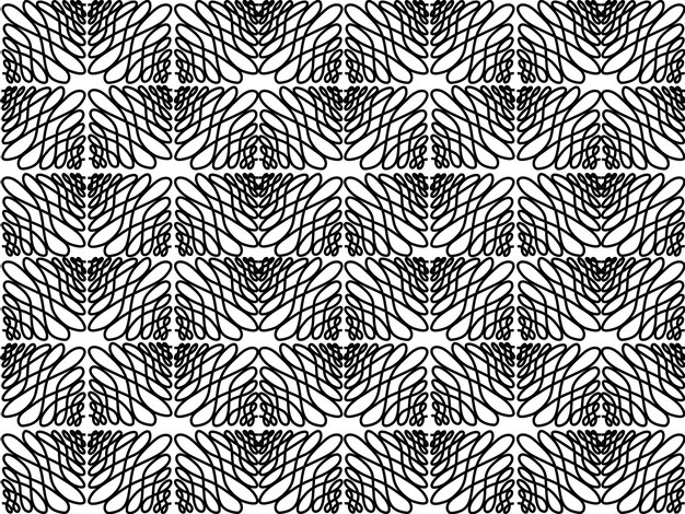Vector patrón de garabateo blanco y negro sin costuras con patrón de remolino abstracto étnico