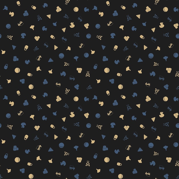 Patrón de garabateo dibujado a mano sin costuras con juguetes Ilustración vectorial para fondos elementos de diseño de diseño web impresiones textiles cubiertas de tarjetas de felicitación