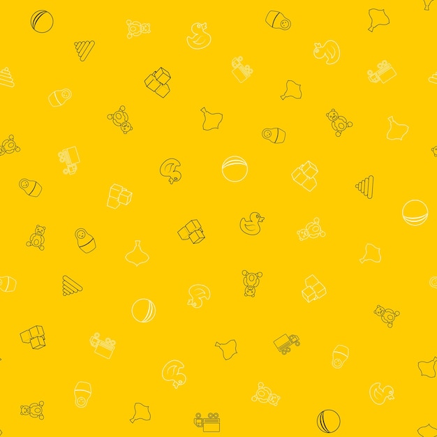 Patrón de garabateo dibujado a mano sin costuras con juguetes Ilustración vectorial para fondos elementos de diseño de diseño web impresiones textiles cubiertas de tarjetas de felicitación