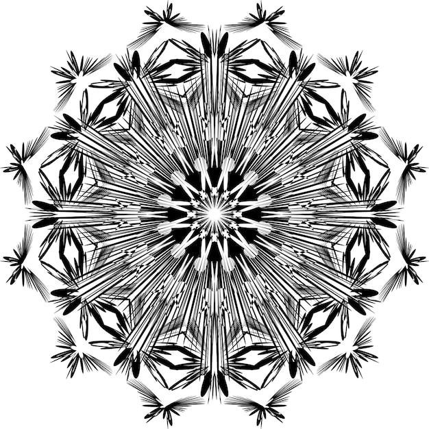 Patrón de garabato dibujado a mano Mandala decorativa Elemento de diseño para impresiones Tarjetas de felicitación Libro de colorear para adultos Invitaciones Tatuaje textil