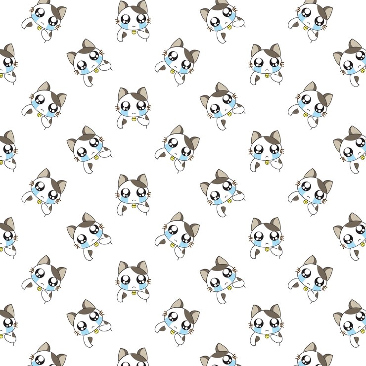 Vector patrón de gatos de dibujos animados lindo.
