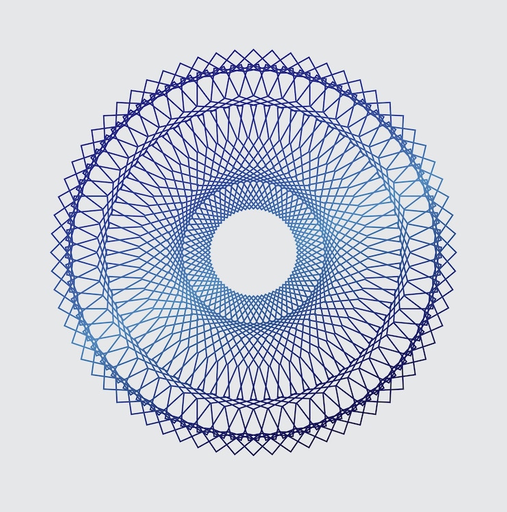Vector patrón geomático del círculo creativo del círculo de guilloche