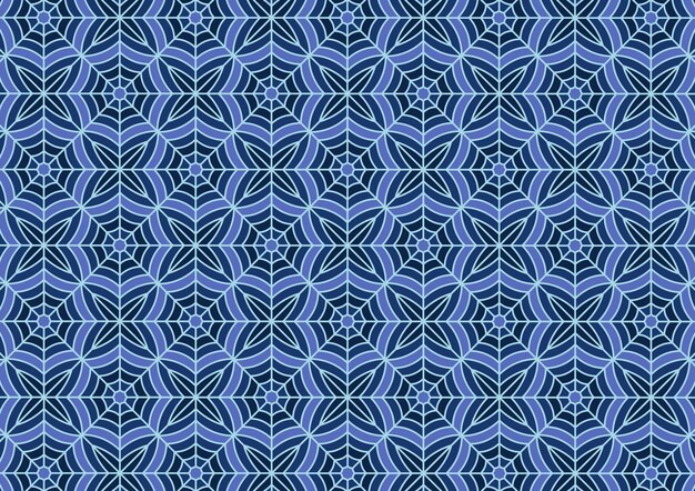Patrón de geometría de azulejos azules línea cuadrada cultura web presentación de fondo
