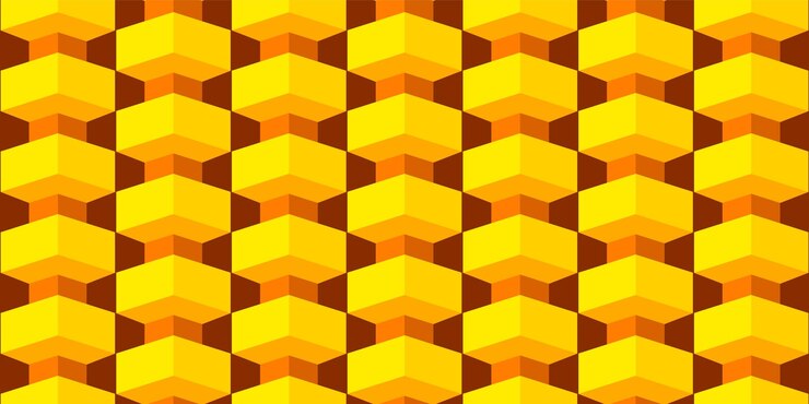 Vector patrón geométrico abstracto con colores amarillo y marrón