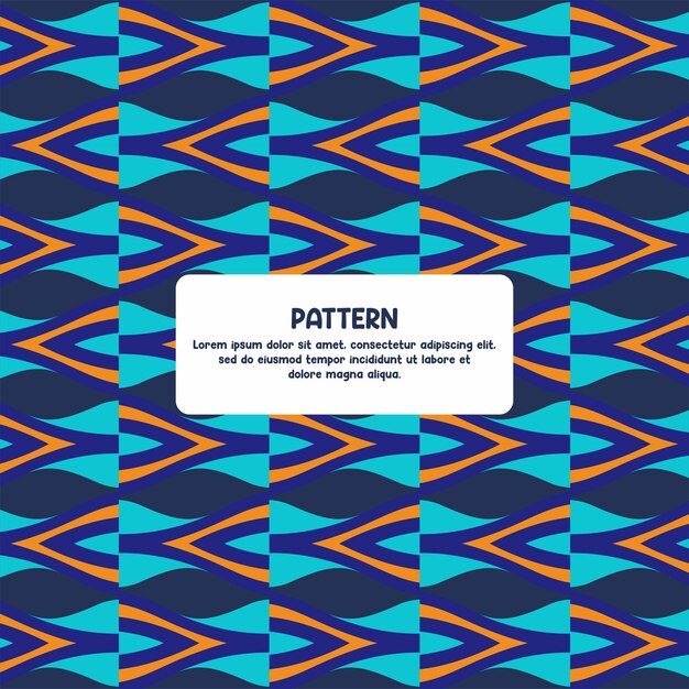Patrón geométrico abstracto con colores azul naranja y azul azulado