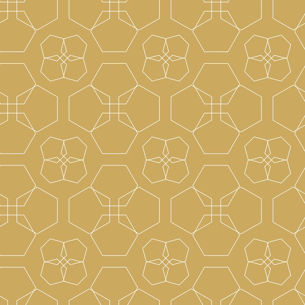 Patrón geométrico abstracto con cruces rayas líneas fondo sin costuras ornamento blanco y dorado