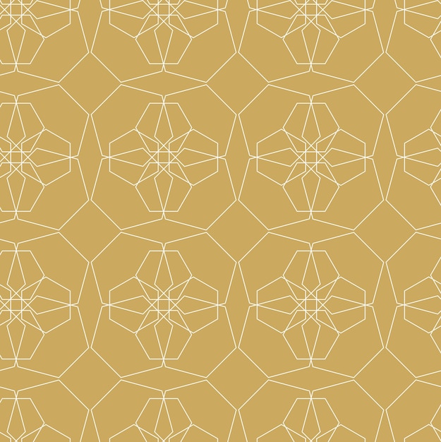 Patrón geométrico abstracto con cruces rayas líneas fondo sin costuras ornamento blanco y dorado