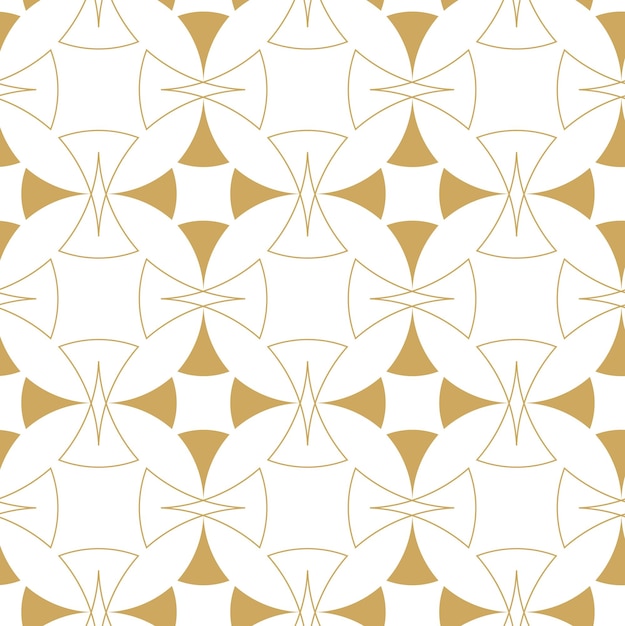 Patrón geométrico abstracto con cruces rayas líneas fondo sin costuras ornamento blanco y dorado
